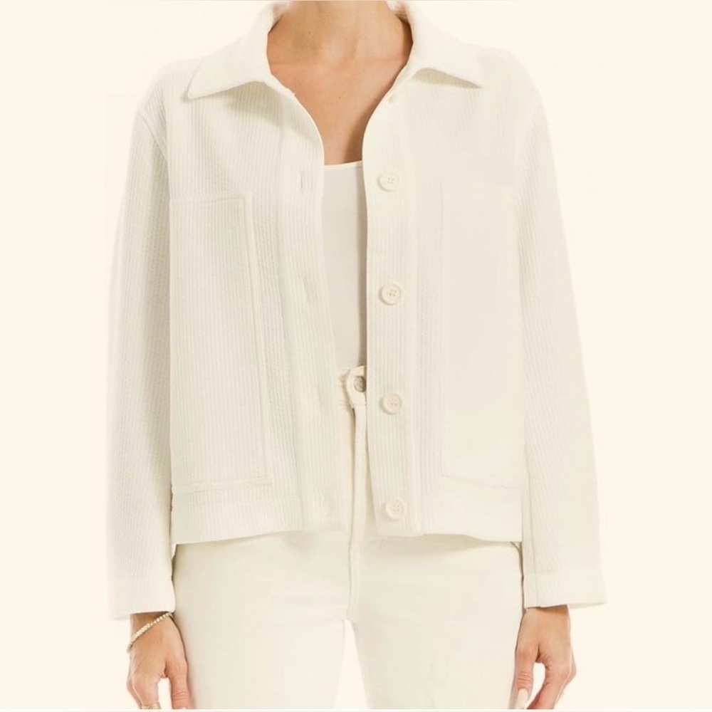 Max Studio London Modern Button Front Jacket Structured Layer piece NWOT